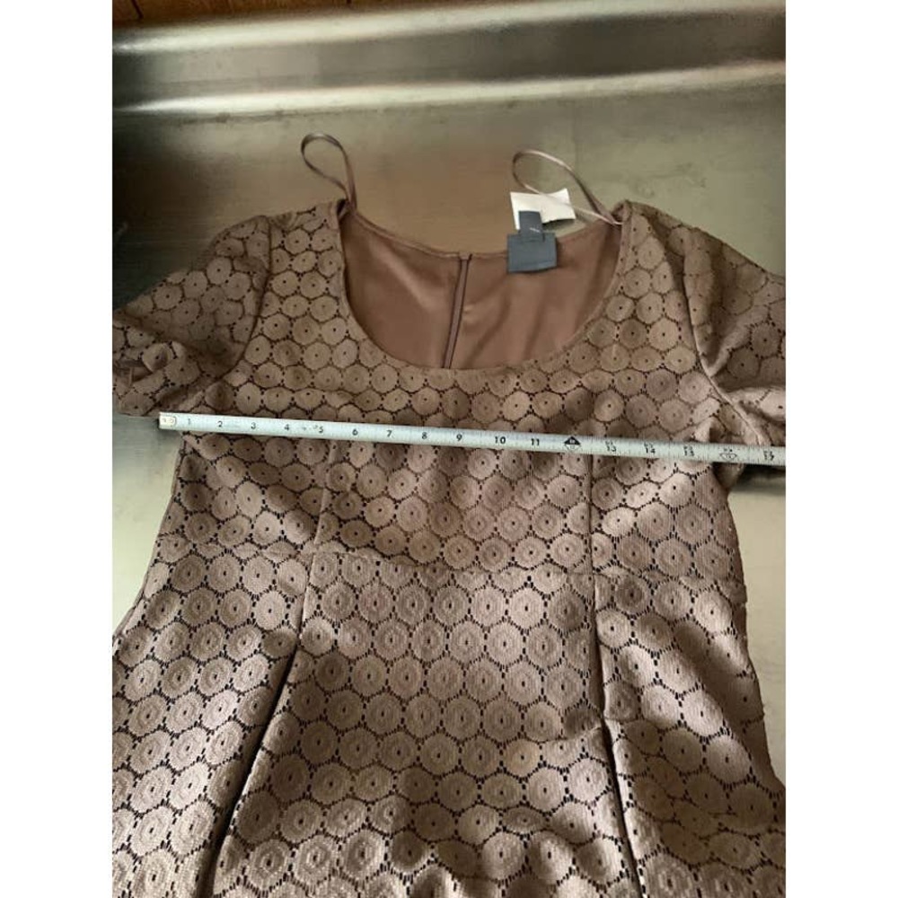 new taupe Rabbit Rabbit Rabbit dress size 8 layered short sleeve - Picture 5 of 9